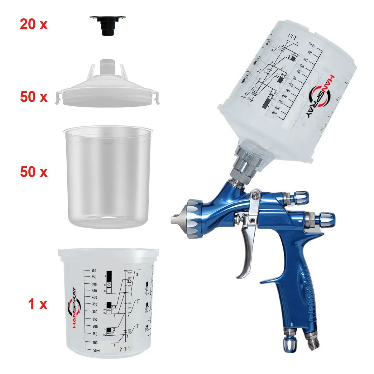 Venta caliente Spray Gun Cup Eliminación de pintura Mixing sprayting Cup Set