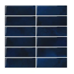 Экологически чистая 3D синяя плитка наклейки виниловая наклейка на плитку Backsplash пилинг и палка для ванной кухни декоративная плитка
