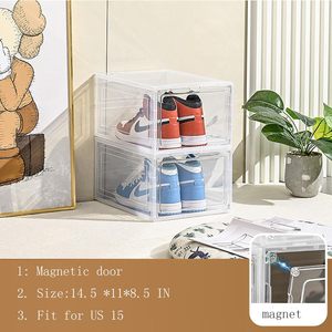 Household PP Injection <b>Foldable</b> Plastic Storage <b>Box</b> Stackable Shoe Organizer with Drop Front Access for Home Use - Product Image 3