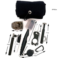 Ensemble d'accessoires de Golf, serviette de Golf en microfibre personnalisée + brosse de nettoyage + outil Divot + marqueur à bille