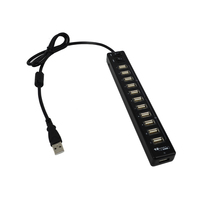 Hub USB 2.0 12 ports OEM CQT-044 ABS 5V 2A avec alimentation, station d'accueil portable avec Ethernet pour ordinateur portable/ordinateur - En stock