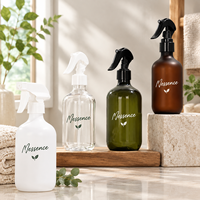 Bouteille pulvérisateur vide en PET noir personnalisable de 300/500 ml, forme cylindrique, pour nettoyage automobile, rechargeable avec capuchon à vis et déclencheur