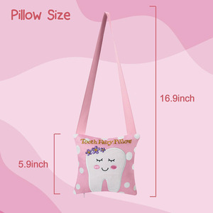 7619 Cute Pink Smile <strong>Tooth</strong> <strong>Fairy</strong> <strong>Pillow</strong> with Pocket Gift Bags for Kids Boys Girls Easy Hanging Machine Wash <strong>Pillow</strong> <strong>Tooth</strong> <strong>Fairy</strong> - Product Image 3