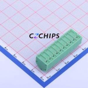 KF250NH-3.81-10P Spring Terminal Block Through hole Component (THT),P=3.81mm Connector 1x10P 3.81mm Green 10P - Product Image 2