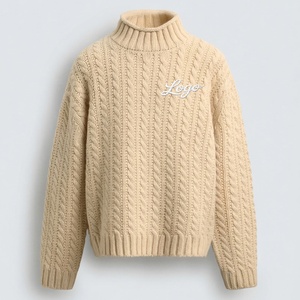 Suéter de lana con logo personalizado, <span class=keywords><strong>cuello</strong></span> <span class=keywords><strong>alto</strong></span>, cálido, grueso, tejido, para <span class=keywords><strong>hombre</strong></span>, para invierno. - Product Image 1