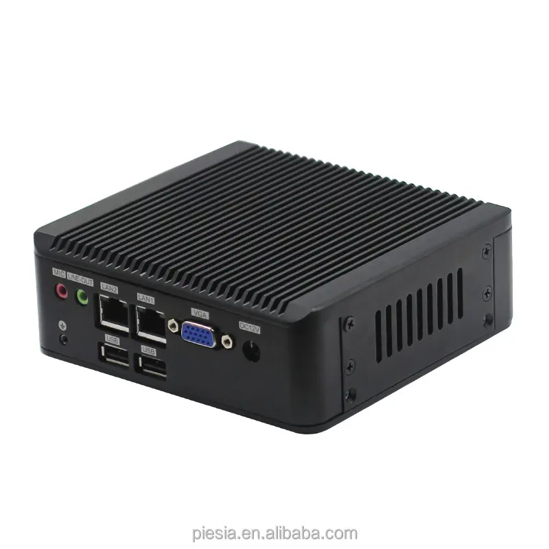 Computador desktop j1900 nuc sem ventilação mini pc, com rs232 duplo lan computador industrial cliente fino
