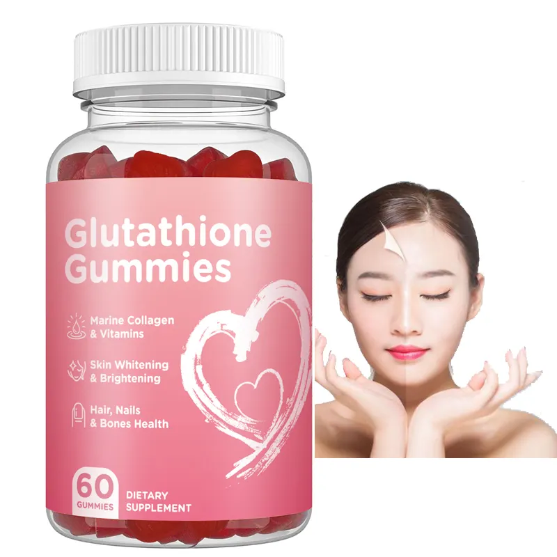 Glutathione Kapsul Kolagen, Anti Penuaan L-glutathione Gummies Glutathione Gummy untuk Pemutih Kulit