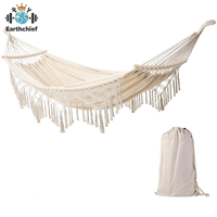 Hamac suspendu Polar Everest, hamac double bohème brésilien en macramé avec franges, hamac portable pour intérieur, extérieur, cour, jardin, chambre