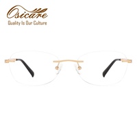 Osicare Montures Optiques en Titane Sans Monture Dorées Élégantes Lunettes de Créateur Vente en Gros OEM Lot de 3 Pièces