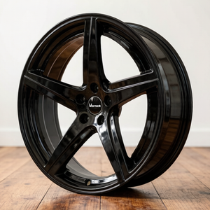 ล้อฟอร์จ Viorock สีดำเงา <span class=keywords><strong>5</strong></span> ก้าน ขนาด 18 <span class=keywords><strong>19</strong></span> 20 21 22 23 24 นิ้ว แบบโมโนบล็อกสั่งทำพิเศษ เหมาะสำหรับ BMW Mercedes Audi Porsche Tesla - Product Image 2