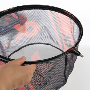 Filet de pêche pour poissons rouges en alliage d'aluminium Nylon et caoutchouc Filet de pêche à la mouche pliable avec poignée pliante rapide - Product Image 1