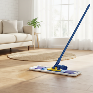 MOP Piatto in Microfibra con Tasche 15x45 Grs. BIANCO con TELAIO PIEGHEVOLE IN PLASTICA (scatola da 12 pezzi) ALTA QUALITÀ E LUNGA DURATA - Product Image 3
