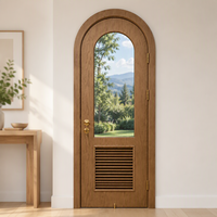 DEMEA Portes intérieures cintrées en bois massif et verre, style français moderne, isolation phonique pour villa, appartement, hôtel, usage commercial