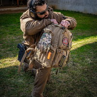 Sac à dos tactique de grande capacité pour équipement de service avec 3 compartiments de rangement amovibles, sac de combat Molle découpé au laser pour hommes