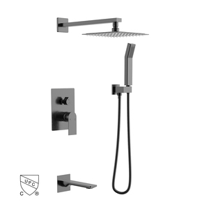 douche ensemble de douche murale <span class=keywords><strong>baignoire</strong></span> en acier inoxydable pommeau de douche à effet pluie et ensemble de poignées - Product Image 4