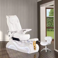 Fauteuil de pédicure électrique professionnel de luxe moderne avec massage des pieds et plomberie intégrée pour salon de manucure