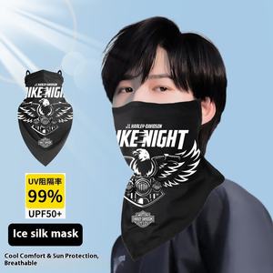 حجاب دراجة نارية من الحرير الجليدي للحماية من أشعة الشمس من أشعة الشمس ، حجاب تبريد الرقبة مع حلقات الأذن ، أغطية الوجه ، بانديانا وشاح - Product Image 3
