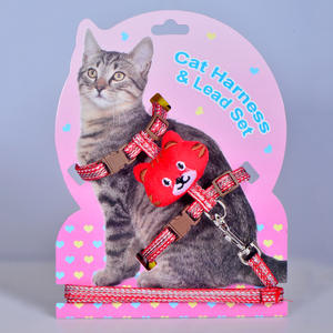 조절 애완 동물 개 고양이 가슴 스트랩 하네스 가죽 끈 칼라 작은 애완 동물 기본 고삐 하네스 고양이 애완 동물 - Product Image 3