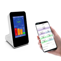 Détecteur de pollution de l'air par batterie PM1/PM2.5/PM10/TVOC/RH/TEMP/CO2/HCHO 7 en 1 Qualité de l'air intérieur Wifi Tuya Aqi Monitor Meter