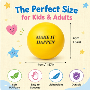 Balle anti-stress en mousse PU personnalisée avec logo, fabricant de jouets amusants pour les mains, balle anti-stress souple en mousse PU avec cadeau promotionnel - Product Image 4
