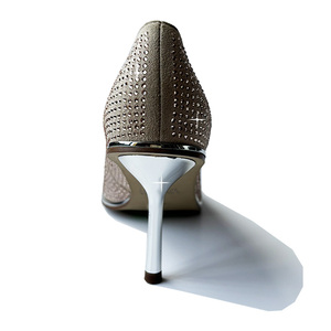 <span class=keywords><strong>Scarpe</strong></span> nuziali gioiello in argento di <span class=keywords><strong>marca</strong></span> in vera pelle per spillo di cristallo slip-on - Product Image 6