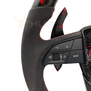 Volante Personalizado de Fibra de Carbono Forjado Rojo para <span class=keywords><strong>Audi</strong></span> Q5L Q3 Q5 Q7 Q8 A4 A5 <span class=keywords><strong>A6</strong></span> A7 C8 S5 S7 B9 B8 RS3 RS5 RS7 - Product Image 4