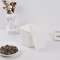 Poubelle de bureau carrée en plastique IMODE avec couvercle, petite taille, pour bureau, maison, chambre, mini seau de rangement
