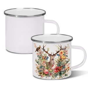 Mug émaillé à bord coloré DIY - Base blanche vierge pour impression par transfert thermique et sublimation (plusieurs couleurs de bord disponibles) - Product Image 3