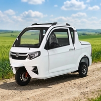 Camionnette électrique à trois roues à carrosserie ouverte avec une capacité de charge utile de 400 kg pour 3 passagers