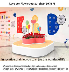 Banc moderne en fibre de verre en forme de cœur, fonctionnel pour la plantation, imperméable, écologique, mobilier d'extérieur pour salon, parc, hôtel - Product Image 4