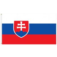 Drapeau de la Slovaquie personnalisé imprimé 3x5 pieds, simple face, en polyester durable avec toucher soyeux, pour affichage automobile et bannières nationales