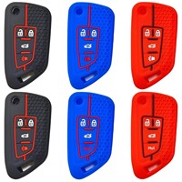 Étui de clé de voiture en silicone à motif nid d'abeille, pliable, haut de gamme, modifié pour Chevrolet Avalanche Crew Cab 2009-2013, avec 4 boutons