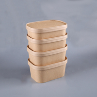 Boîte à lunch jetable en papier kraft imperméable avec revêtement UV et lamination brillante pour la restauration rapide et l'emballage à emporter