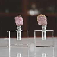 Bouteilles de parfum d'agate gemme faites à la main de 2ml Bouteille de parfum carrée en cristal de pierre naturelle de quartz