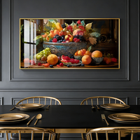 Peinture décorative de luxe pour salon, fruits, cuisine, peinture sur porcelaine de cristal, grand impression verticale, art mural pour salle à manger, LED
