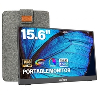Monitor Portátil para Juegos de 15.6 Pulgadas, Resolución 1920x1080, Frecuencia de Actualización de 60Hz, Pantalla Mate, Compatible con Laptops, PCs, Macs y Teléfonos