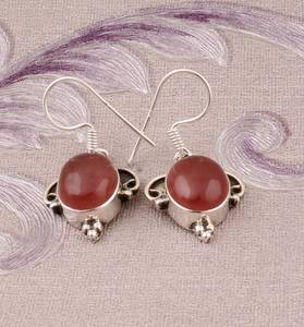 Increíbles pendientes de aro de Plata de Ley 925 con piedras preciosas de ónix rojo con diseño minimalista para ocasiones de regalo de aniversario de boda - Product Image 4