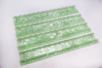 Règle de Mahjong de Luxe Moderne Pliable Portable en Acrylique Vert Coquille de Haute Qualité, Base de Cartes Américaines à Motif Nacre, Ensemble de 4 Pièces
