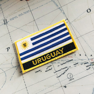 Parches Bordados con la Bandera Nacional de URUGUAY, Insignia en Forma de Escudo y Pin Cuadrado, Juego para Decorar en Brazalete de Tela o Mochila - Product Image 4