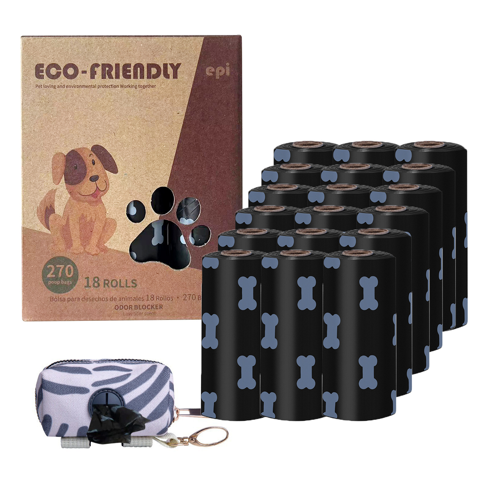 18 rouleaux + distributeur de sachets