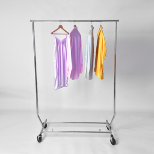 Load Capacity Commercial Grade <strong>Clothing</strong> Garment Racks <strong>Heavy</strong> <strong>Duty</strong> Sing <strong>Rail</strong> Adjustable Collapsible Rolling Clothes Rack on Wheels - Product Image 2