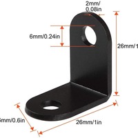 Support d'angle robuste, support en L en métal noir, attache d'angle durable pour étagères, meubles