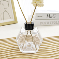 Forme hexagonale 100ml 200ml diffuseur de roseau de luxe bouteille en verre bouteille d'aromathérapie bouteille de diffuseur de parfum d'intérieur