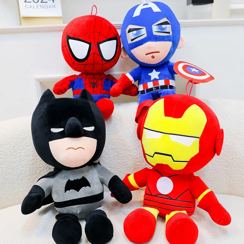 27-32cm Spidermaned peluş oyuncaklar film Anime Marvel yumuşak kahraman kaptan amerikan Batmans doldurulmuş oyuncak yastık noel hediyeler çocuklar için