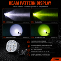 Feux LED dynamiques 12V 7 couleurs DRL ambre DT IP67 160W 3 pouces, projecteurs laser antibrouillard pour tout-terrain, feux LED 3 pouces 24V 4x4 Jeep