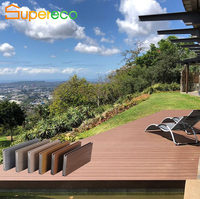 Pont composite extérieur en plastique et bois de style moderne résistant au feu, finition de grain de bois rustique imperméable, technique brossée par clic