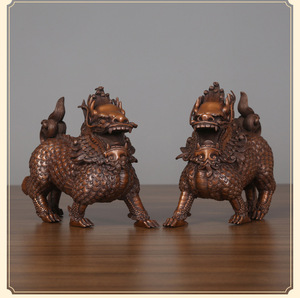 Ornamenti Kirin in Rame Rosso, Decorazioni per Ufficio e Casa, Regalo di Inaugurazione, Attrae la Ricchezza nella Cultura Feng Shui - Product Image 5