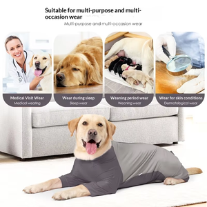 Ropa para Perros Fishprincess, Cuello Alto, Anti-Pérdida de Pelo, para Perros Grandes, Pijama Gris, Ropa Rosa para Mascotas - Product Image 4