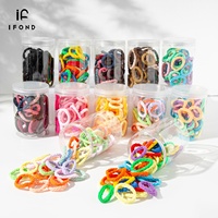 IFOND Lot de 50 élastiques à cheveux en tissu éponge de 4,5 cm avec anneau élastique torsadé en polyéthylène solide pour femmes et filles, accessoire de sport pour cheveux