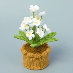Orquídea de Ganchillo en Maceta, Flor Artificial Tejida, para Regalos de Niñas en el Día de la Madre, Halloween, Graduación, Pascua - Product Image 2